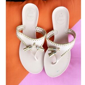 Jack Rogers Pink‎ & Gold Jelly Tassel Sandals